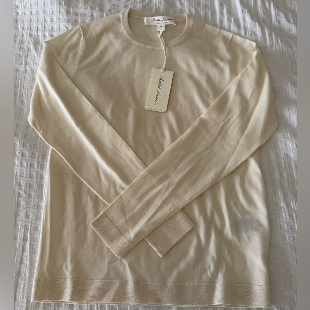 Ralph Lauren Purple Label Women's Cream Crewneck Sweater